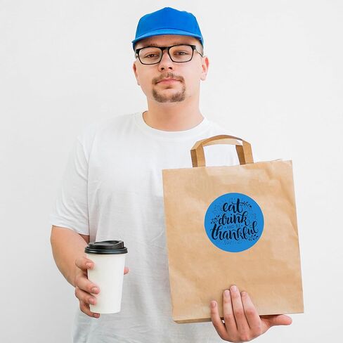 ملصقات حرارية مباشرة مقاس 3 بوصات، ملصقات حرارية ذاتية اللصق ذات رموز ملونة متعددة الأغراض للأعمال باللون الأزرق المستدير، 350 ملصقًا لكل لفة in Kuwait