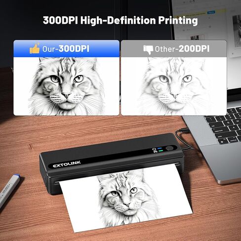 Portable Wireless Printer for Travel On-the-Go, Inkless Thermal Printer 2600mAh, Supports 8.5"x11" Letter & A4 Paper, Bluetooth for iPhone Android Laptop, Perfect for Truckers, Students, Remote Work in Saudi Arabia
