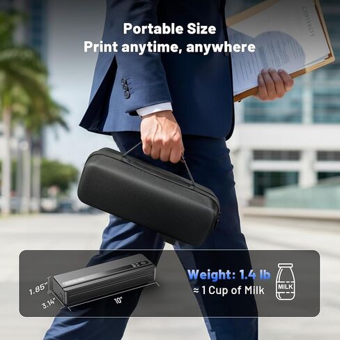 Portable Wireless Printer for Travel On-the-Go, Inkless Thermal Printer 2600mAh, Supports 8.5"x11" Letter & A4 Paper, Bluetooth for iPhone Android Laptop, Perfect for Truckers, Students, Remote Work in Saudi Arabia