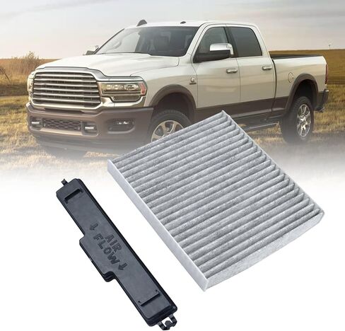 68406048AA Cabin Air Filter & Filter Access Door (w/Activated Carbon) Compatible with Dodge Ram 1500 2500 3500 4500 5500 Chrysler 200 2011-2014 Patriot 2010-2016 in Saudi Arabia