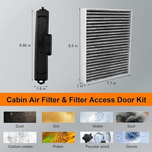 68406048AA Cabin Air Filter & Filter Access Door (w/Activated Carbon) Compatible with Dodge Ram 1500 2500 3500 4500 5500 Chrysler 200 2011-2014 Patriot 2010-2016 in Saudi Arabia