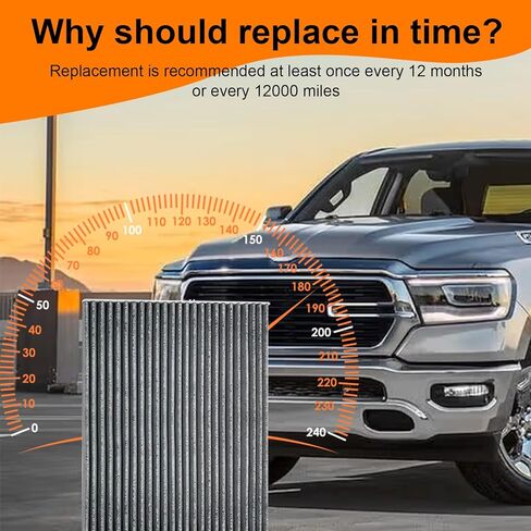 68406048AA Cabin Air Filter & Filter Access Door (w/Activated Carbon) Compatible with Dodge Ram 1500 2500 3500 4500 5500 Chrysler 200 2011-2014 Patriot 2010-2016 in Saudi Arabia
