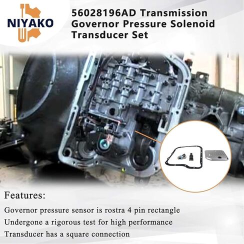 A500 A518 A618 46RE 47RE 48RE Transmission Governor Pressure Solenoid Transducer with Filter Gasket Fit Ram 1500 2500 3500 Grand Cherokee Replacement# 52118652 4617210 in Saudi Arabia