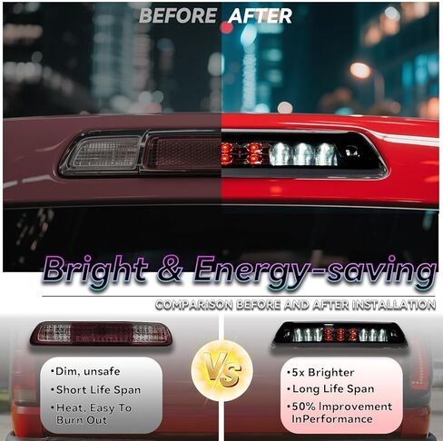 الكل في واحد LED ضوء الفرامل الثالث ضوء البضائع نسخة مطورة ارتفاع جبل وقف الضوء ل 2009-2014 فورد F150، الكروم الإسكان عدسة الدخان. in Saudi Arabia