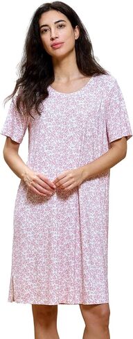 GYS Premium Women's Nightgowns Bamboo Viscose Short Sleeve Soft and Breathable Pajama Dress in Saudi Arabia