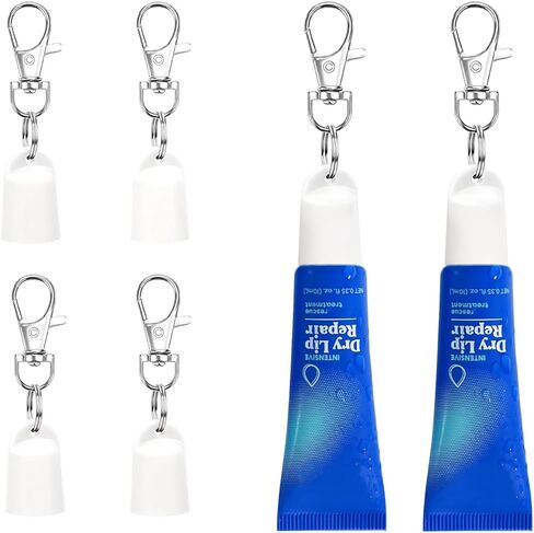【4 عبوات】 أغطية سلسلة مفاتيح متوافقة مع بلسم الشفاه الجاف eos لإصلاح الشفاه بوزن 0.35 أونصة، حاملات سلسلة مفاتيح محمولة لملمع الشفاه ومرطب الشفاه in Kuwait