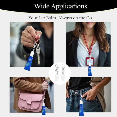 【4 عبوات】 أغطية سلسلة مفاتيح متوافقة مع بلسم الشفاه الجاف eos لإصلاح الشفاه بوزن 0.35 أونصة، حاملات سلسلة مفاتيح محمولة لملمع الشفاه ومرطب الشفاه in Kuwait
