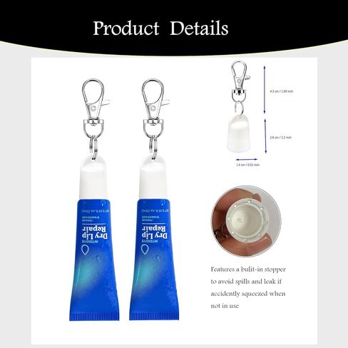 【4 عبوات】 أغطية سلسلة مفاتيح متوافقة مع بلسم الشفاه الجاف eos لإصلاح الشفاه بوزن 0.35 أونصة، حاملات سلسلة مفاتيح محمولة لملمع الشفاه ومرطب الشفاه in Kuwait