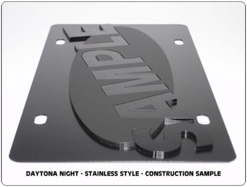 Ford Power Stroke License Plate on Black Steel in Saudi Arabia