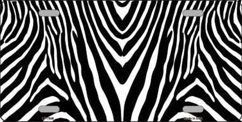 Zebra Metal Novelty License Plate Tag LP-7928 in Saudi Arabia