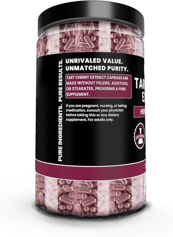 PURE ORIGINAL INGREDIENTS Tart Cherry Extract (730 Capsules) No Magnesium Or Rice Fillers, Always Pure, Lab Verified in Saudi Arabia