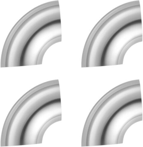 90 Degree Bend 4" OD Exhaust Pipe SS304 Stainless Steel Elbow Tube Car Customized Modified Exhaust System Tubing Stair Handrail 4PCS in Kuwait