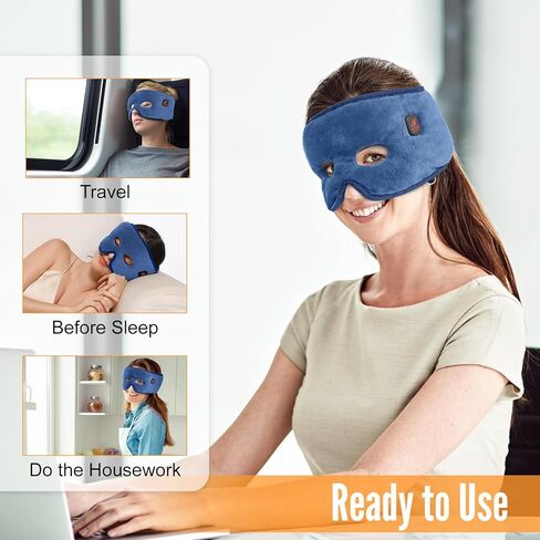 قناع الجيوب الأنفية، قناع العين الساخن اللاسلكي، تخفيف ضغط الجيوب الأنفية، 3 مستويات للحرارة، 2500 مللي أمبير، التهاب الجيوب الأنفية، تخفيف الصداع النصفي، 15 دقيقة إيقاف تلقائي، هدايا للنساء والرجال (رمادي) in Kuwait