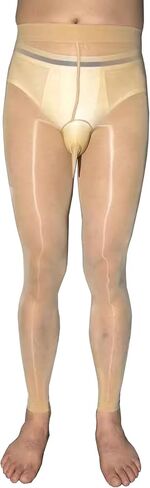 Men's Sexy 8D Oil Shiny Pantyhose with Sheath Nylon Sheer Stockings Silky Footless Tights in Saudi Arabia