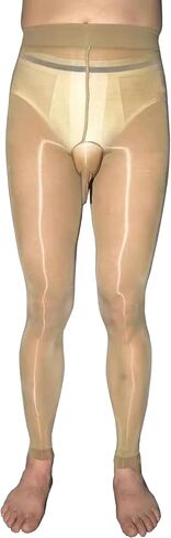 Men's Sexy 8D Oil Shiny Pantyhose with Sheath Nylon Sheer Stockings Silky Footless Tights in Saudi Arabia