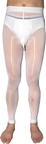 Men's Sexy 8D Oil Shiny Pantyhose with Sheath Nylon Sheer Stockings Silky Footless Tights in Saudi Arabia