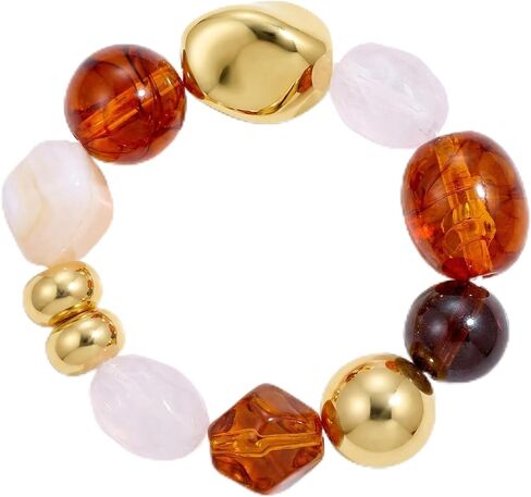 Chunky Beaded Bracelet for Women Boho Stacking Bracelet with Gold Heart Charm Trendy Adjustable Bracelet in White Green & Colorful Beads Perfect Daily Wear Jewelry Gift Set in Saudi Arabia