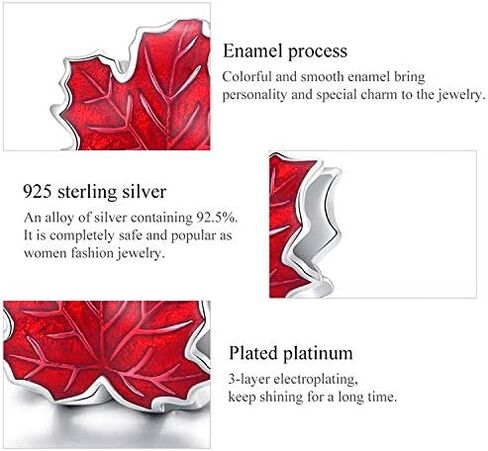 Bracelet Charm Bead Maple Leaf DIY Charm 925 Sterling Silver Fits Pandora Bracelet Necklace in Saudi Arabia