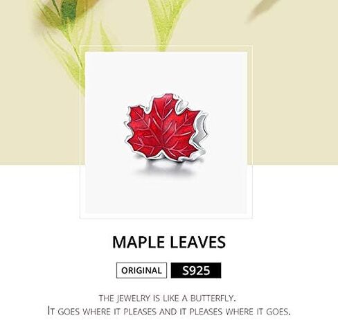 Bracelet Charm Bead Maple Leaf DIY Charm 925 Sterling Silver Fits Pandora Bracelet Necklace in Saudi Arabia