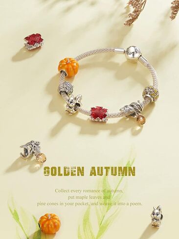 Bracelet Charm Bead Maple Leaf DIY Charm 925 Sterling Silver Fits Pandora Bracelet Necklace in Saudi Arabia