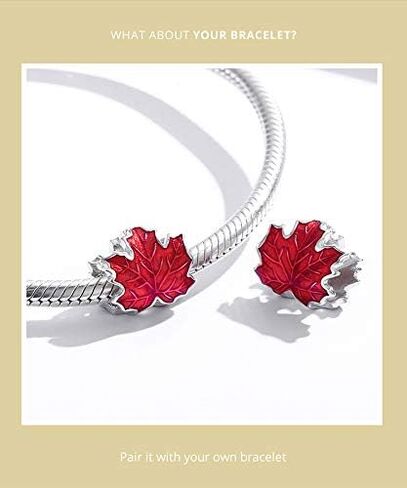 Bracelet Charm Bead Maple Leaf DIY Charm 925 Sterling Silver Fits Pandora Bracelet Necklace in Saudi Arabia