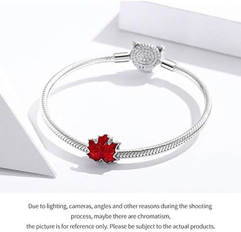 Bracelet Charm Bead Maple Leaf DIY Charm 925 Sterling Silver Fits Pandora Bracelet Necklace in Saudi Arabia