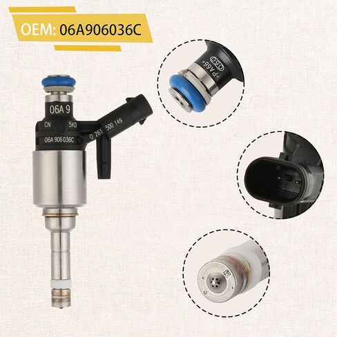 مجموعة من 4 محاقن وقود TFSI-Turbo 1.8L، متوافقة مع/VW 1.8 Jetta Golf Passat Beetle 2014-2018 |OE#06A906036C| in Saudi Arabia