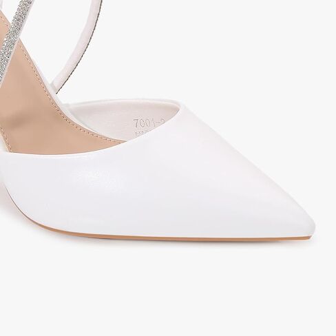 Women's Pointed Toe Stiletto, Ankle Strap Heel with Sparkling Crossband Detail, Adjustable Buckle in Saudi Arabia