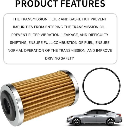 Transmission Filter Kit Transmission Oil Fluid Filter for Nissan CVT, Automotive Gearbox Oil Filtrator Gasoline Filtering Device with Gasket Replace 0440455 31726-3JX0A for Sentra Infinite in Kuwait