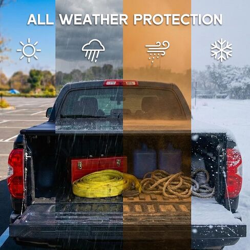 Albott 5 FT FRP غطاء سرير شاحنة صلب ثلاثي الطي لغطاء سرير Toyota Tacoma 2016-2026 للشاحنات (يناسب فقط الموديلات مع نظام السكك الحديدية على سطح المصنع) in Kuwait