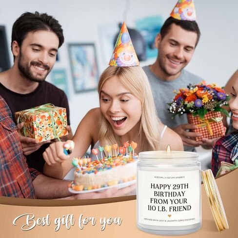 acethrills أفضل صديق هدايا عيد ميلاد للنساء هدايا الصداقة للنساء، مضحك 30th 40th 50th 60th هدية عيد ميلاد فريدة من نوعها - 7 أوقية شمعة معطرة باللافندر (من صديقك 110 رطل) in Kuwait