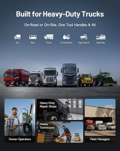 TOPDON ArtiDiag HD Heavy Duty Truck Scanner, Diesel Diagnostic Tool, Full System Truck Scanner for Cummins Detroit MaxxForce, 10 Reset Service, DPF Regen, Speed Limit Adjust Reset, 2 Years Free Update in Saudi Arabia