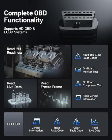 TOPDON ArtiDiag HD Heavy Duty Truck Scanner, Diesel Diagnostic Tool, Full System Truck Scanner for Cummins Detroit MaxxForce, 10 Reset Service, DPF Regen, Speed Limit Adjust Reset, 2 Years Free Update in Saudi Arabia