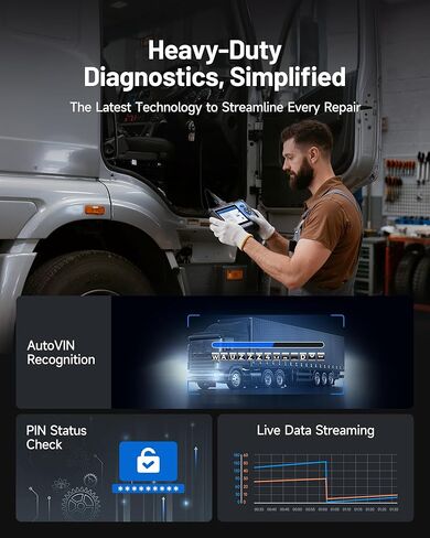 TOPDON ArtiDiag HD Heavy Duty Truck Scanner, Diesel Diagnostic Tool, Full System Truck Scanner for Cummins Detroit MaxxForce, 10 Reset Service, DPF Regen, Speed Limit Adjust Reset, 2 Years Free Update in Saudi Arabia