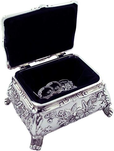 Arras De Boda Gift Set | Comes with Coins | 9 Styles | Wedding Metal Boxes Spanish Matrimony Ceremony (Rectangle Shaped with Fleurs de Lis) in Saudi Arabia