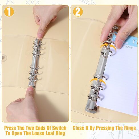 10 Pack A6 6 Ring Binder, Clear 6 Ring Binder A6, Soft PVC Transparent Cover with Metal Rings, for Refillable Notebooks School Office Meeting Supplies (5.3 x 7.4 Inches) in Kuwait