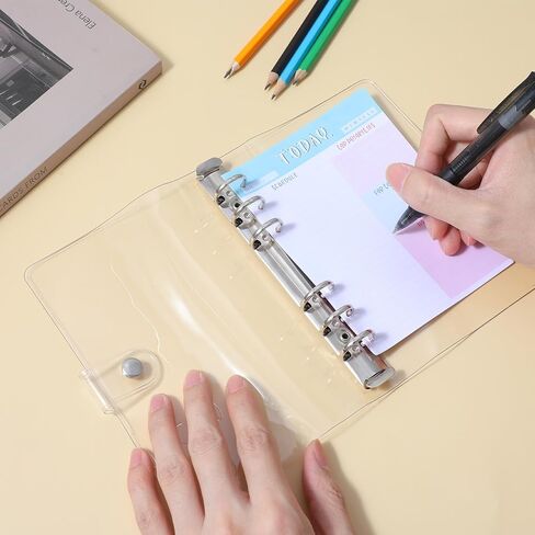 10 Pack A6 6 Ring Binder, Clear 6 Ring Binder A6, Soft PVC Transparent Cover with Metal Rings, for Refillable Notebooks School Office Meeting Supplies (5.3 x 7.4 Inches) in Kuwait