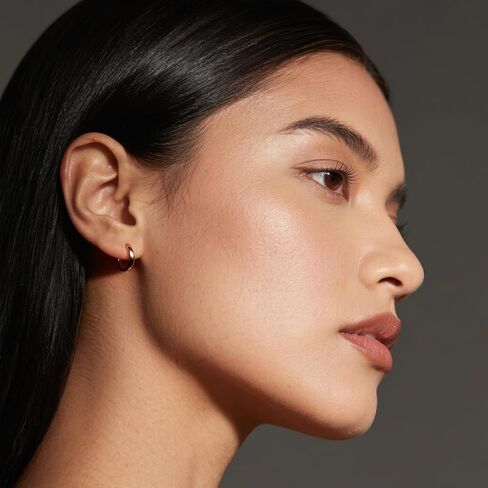 14K Gold Plated Hoop Earrings for Women, Small Huggie Hoop Earrings, Dainty Minimalist Gold Hoops, Huggie Earring Chunky Classic Circula, Hypoallergenic Lightweight Gold Earrings. in Saudi Arabia