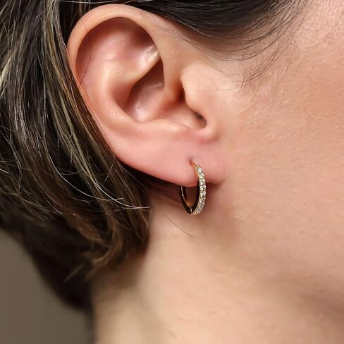 أقراط دائرية أنيقة من الياقوت - حجم مثالي | لا يسبب الحساسية من الذهب الصلب عيار 14 قيراط in Kuwait