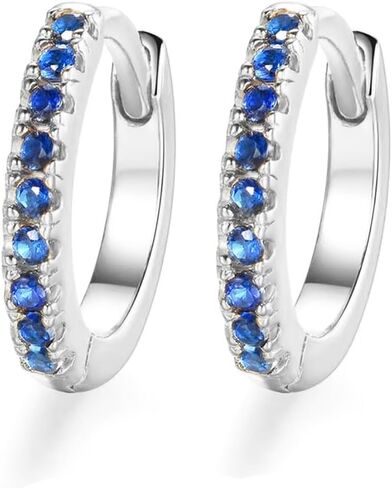 أقراط دائرية أنيقة من الياقوت - حجم مثالي | لا يسبب الحساسية من الذهب الصلب عيار 14 قيراط in Kuwait