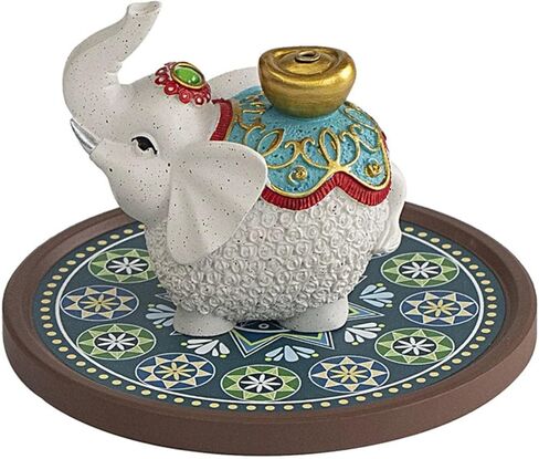 حامل بخور Lucky Elephant - موقد مصنوع يدويًا مع صينية رماد لليوجا التأمل، وديكور المنزل والهدايا الروحية in Saudi Arabia