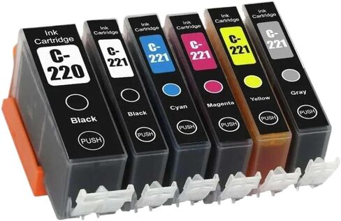 متوافق مع خرطوشة الحبر PGI 220 PGI220 CLI-221 CLI 221 CLI221 اللون العالمي المناسب للطابعة IP4600 MP980 MP620 in Kuwait