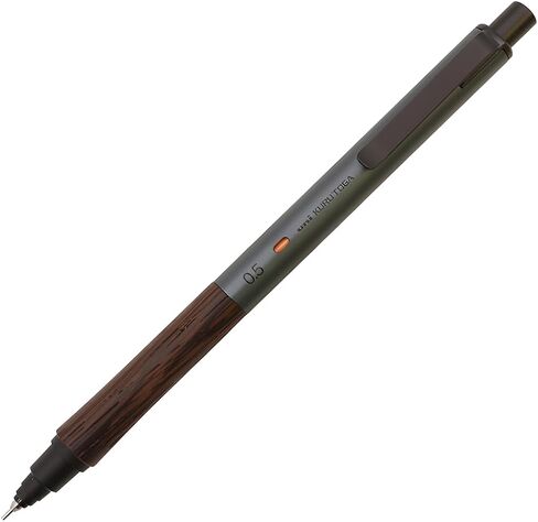Uni Kuru Toga Wood, 0.5mm Mechanical Pencil, Auto Lead Rotation, Wooden Grip and Metal Body, Steel Grey (M5KW1P.23) in Saudi Arabia