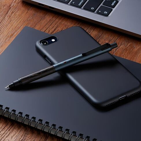Uni Kuru Toga Wood, 0.5mm Mechanical Pencil, Auto Lead Rotation, Wooden Grip and Metal Body, Steel Grey (M5KW1P.23) in Saudi Arabia