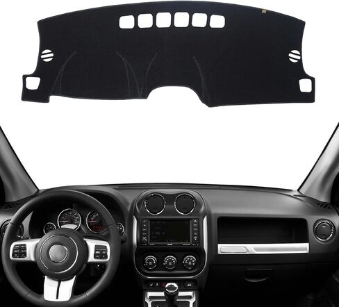 KEYOOG Dashboard Cover Dash Mat Fit for Je-ep Wrangler JK 2017-2011 (for JK Body Code),Car Dash Board Mat Anti-Glare Carpet,Non-Slip Pad Sunshield Protector (Black) in Kuwait