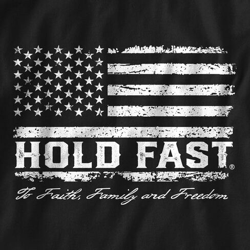 Hold Fast Mens T-Shirt - Jesus is King Flag - Black in Kuwait