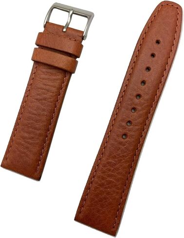 NewLife 22mm Genuine Leather Watchband | Tan, Lightly Padded, Smooth Replacement Watchstrap that brings to Any Watch (Men’s Standard Length) in Saudi Arabia