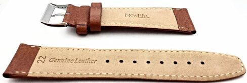 NewLife 22mm Genuine Leather Watchband | Tan, Lightly Padded, Smooth Replacement Watchstrap that brings to Any Watch (Men’s Standard Length) in Saudi Arabia