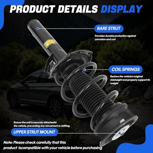 5QF413031CN ممتص الصدمات الأمامي متوافق مع 2018-2023 VW Tiguan متوافق مع 2019-2023 Audi Q3 2.0L استبدال 5QF413031AS 3Q0413031BN in Kuwait