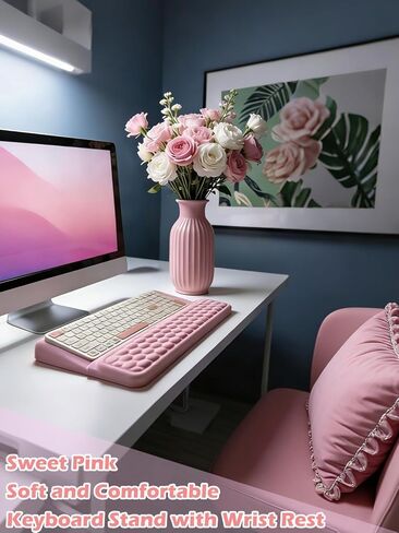 Computer Keyboard Stand with Wrist Rest, Ergonomic All-in-One Keyboard Riser with Palm Support Pad, Non-Slip Desktop Computer Stand for Office Home Gaming Desk (Black) in Saudi Arabia